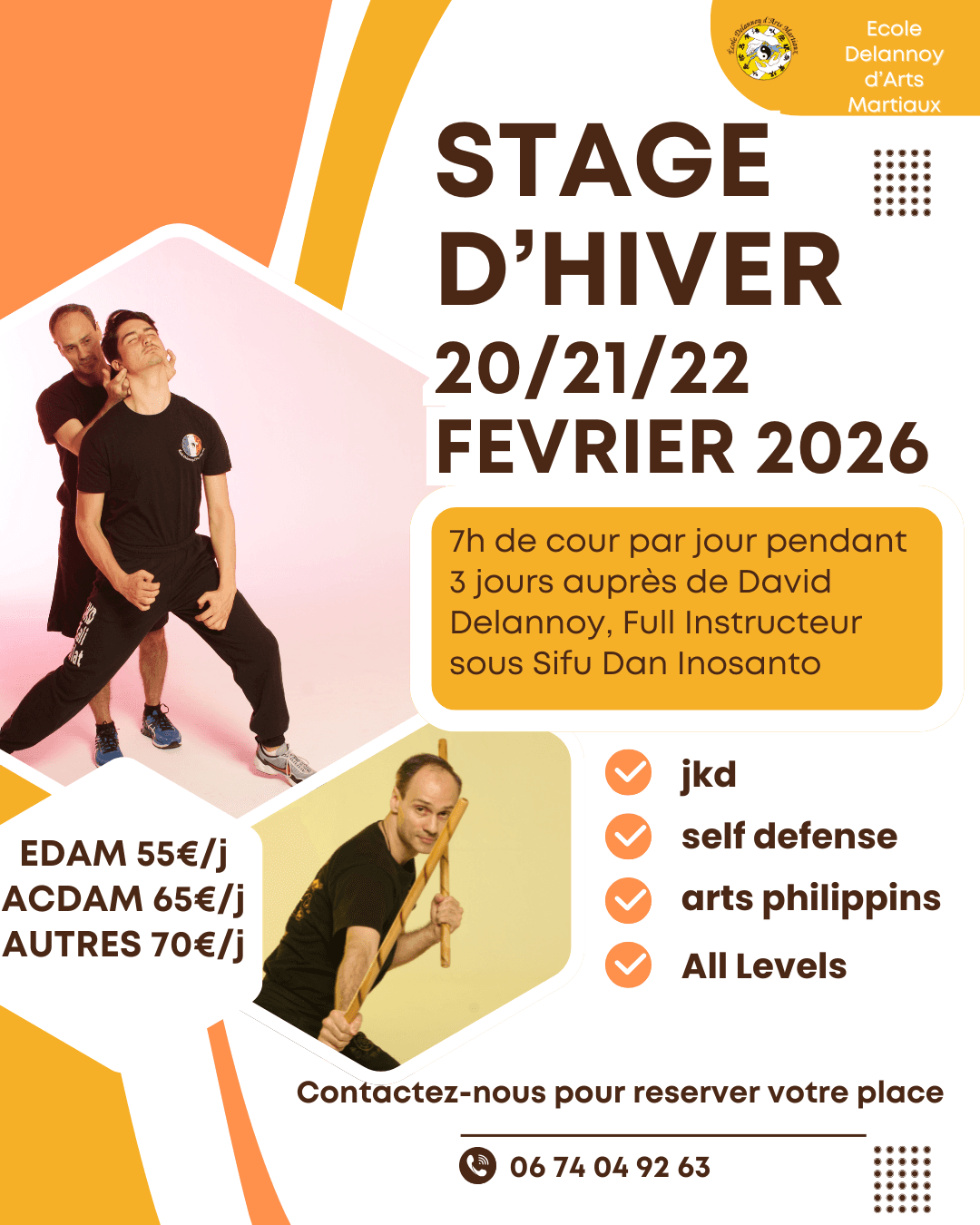 ❄️ Stage d’Hiver – JKD, Self-Défense & Arts Philippins